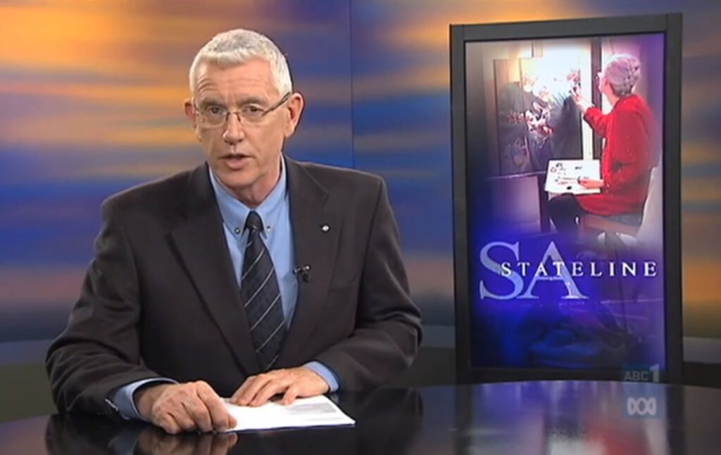 ABC Stateline story about the exhibition “Theatre Works” by Avril Thomas held at Flinders Medical Centre. 10 surgeons, anaesthetists and nursing staff took part during real live operations in the operating theatres. 42 original paintings and drawings were in the collection.