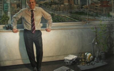 The Big Boys Toys – Oil Painting by Avril Thomas of Premier Mike Rann AC, CNZM