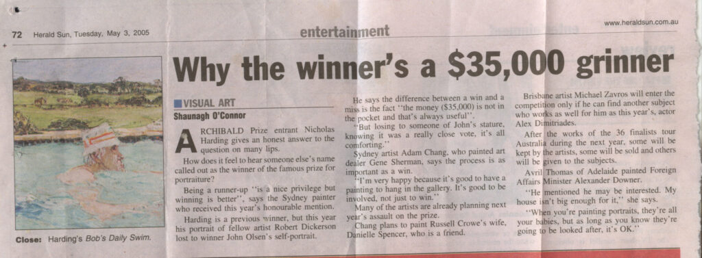 News paper article Avril Thomas