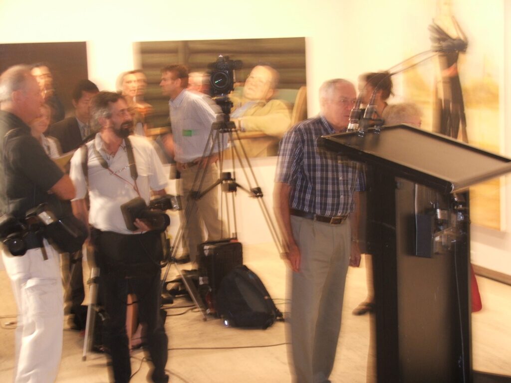 NSW Art Gallery, Archibald with Avril Thomas portrait of Alexander Downer in the background