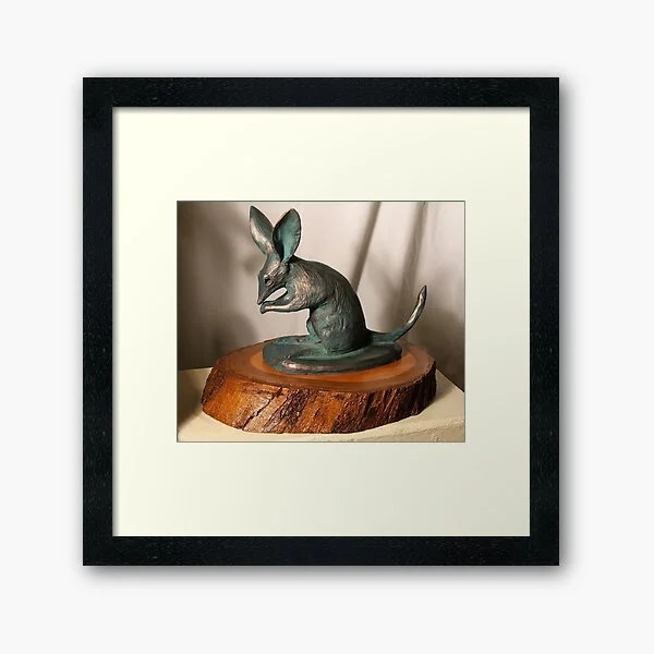 Framed photograph of a statue of a bilby made by Adelaide Artist Avril Thomas, prints for sale online