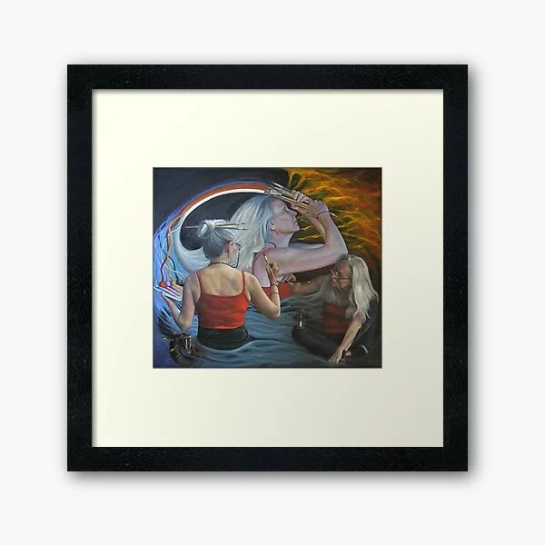 Framed print for sale, original artwork by Adelaide Artist Avril Thomas - self portrait