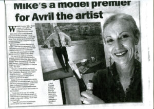 Portrait of Premier Mike Rann by Avril Thomas in Advertiser article