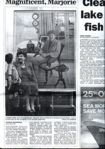 Portrait of Marjorie Jackon Nelson commissioned by National Portrait Gallery Canberra by Adelaide Artist Avril Thomas unveiled Advertiser Article