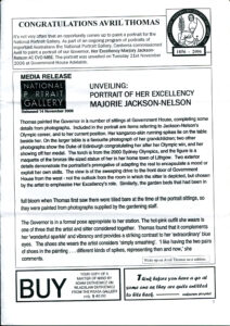 National Portrait Gallery Canberra media release about Avril Thomas painting of Marjorie Jackson-Nelson portrait commission