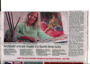 South Australian Artist Avril Thomas Advertiser article about Archibald at NSW Art Gallery