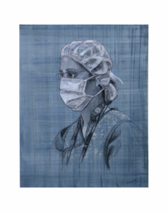 Drawing of a Radiologist in Theatre at Flinders Medical Centre by renowned South Australian Artist Avril Thomas shown in Arts in Health exhibition at Flinders Medical Centre now available as prints globally on Redbubble