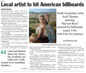 Adelaide Hills Herald article about South Australia artist Avril Thomas Global win in Fine Art America competition