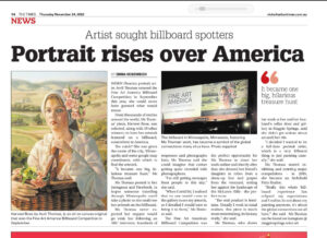 Article in News Adelaide Weekend newspaper about Adelaide Artist Avril Thomas Fine Art America art competition Win 